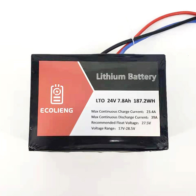 ECOLTO-T2407 LTO Pil Paketi 24V 7.8Ah Lityum Titanat LTO Pil