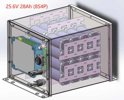 Özel LiFePO4 Güneş Sokak Işığı Bataryası 24V 25.6V 28Ah LED Lamba Lityum Bataryası