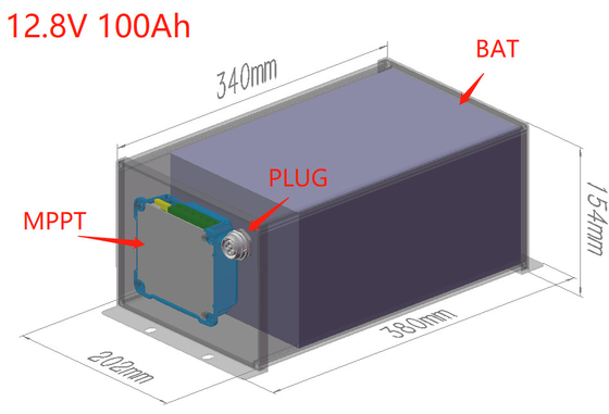 LiFePO4 12V 100Ah Güneş Sokak Işığı Lityum Pil BMS MPPT All In One
