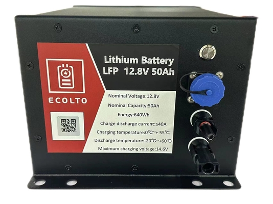 640Wh Güneş Sokak Işığı Bataryası 12V 50Ah LiFePO4 Bataryası Entegre BMS Ve MPPT
