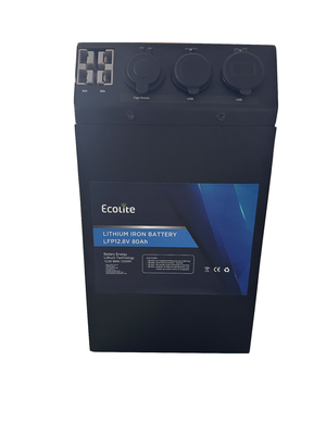 ECOLITE Hızlı Şarj LiFePO4 Taşınabilir Enerji Depolama Lityum Pil 12.8v 80A