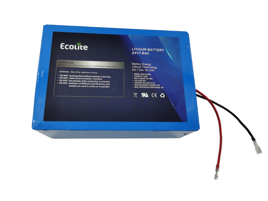 BMS ile Güneş Kontrolörü Takibi için 24V 7.8Ah LiFePO4 Lityum LTO Pil Paketi