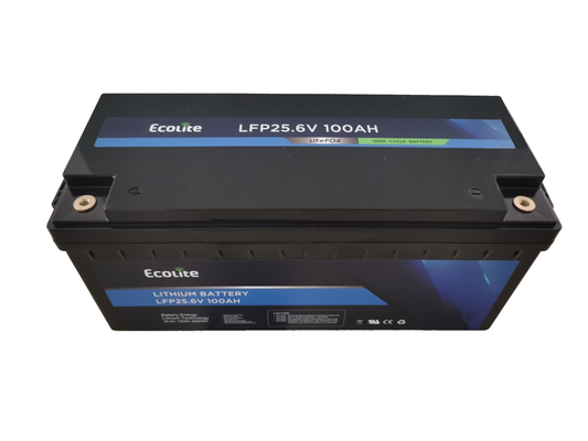 25.6V 100Ah LiFePO4 Pil Şarj edilebilir Lityum Piller BMS Karavan Tekneleri İçine Yapılandırılmış Açık Kamp Özel